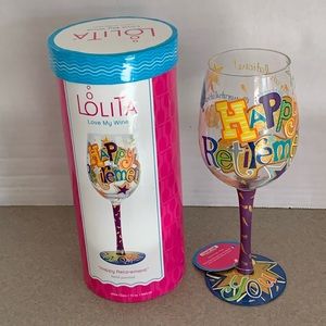 Lolita Happy Retirement Wine Glass - NIB